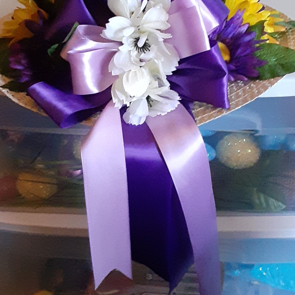 Straw hat wreath